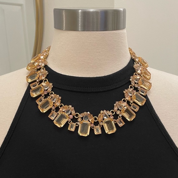 J Crew Cluster Drop Stone Necklace - Picture 2 of 13